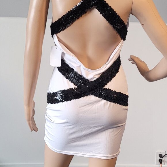 Sexy Women White Small Club Stretch Party Cocktail Dress N8894 - Picture 8 of 8